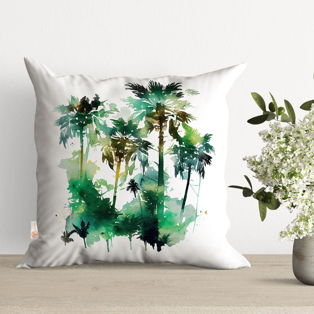 Palm Tree Pillow Cover|Tropical Cushion Case|Decorative Pillowtop|Boho Bedding Decor|Plant Pillowcase|Outdoor Cushion Case|Sofa Throw Pillow