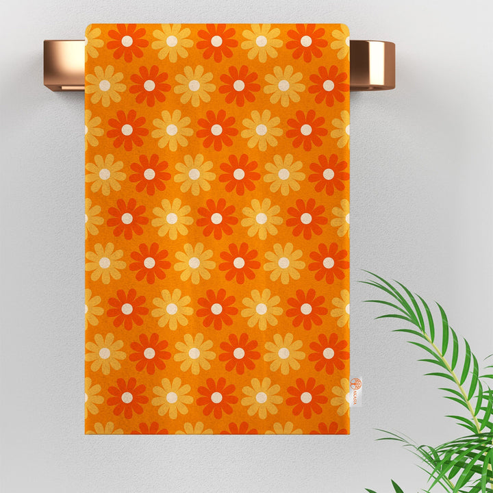 Orange Hand Towel|Orange Print Rag|Fresh Citrus Towel|Floral Tea Towel|Cleaning Cloth|Dust Remover|Cost-Effective Rag|Farmhouse Dishcloth