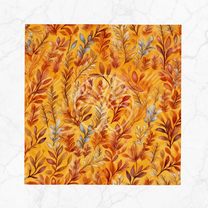 Fall Fabric Napkin|Pumpkin Print Napkin|Dry Leaves Napkin|Autumn Handkerchief|Farmhouse Autumn Tableware|Housewarming Fall Decor