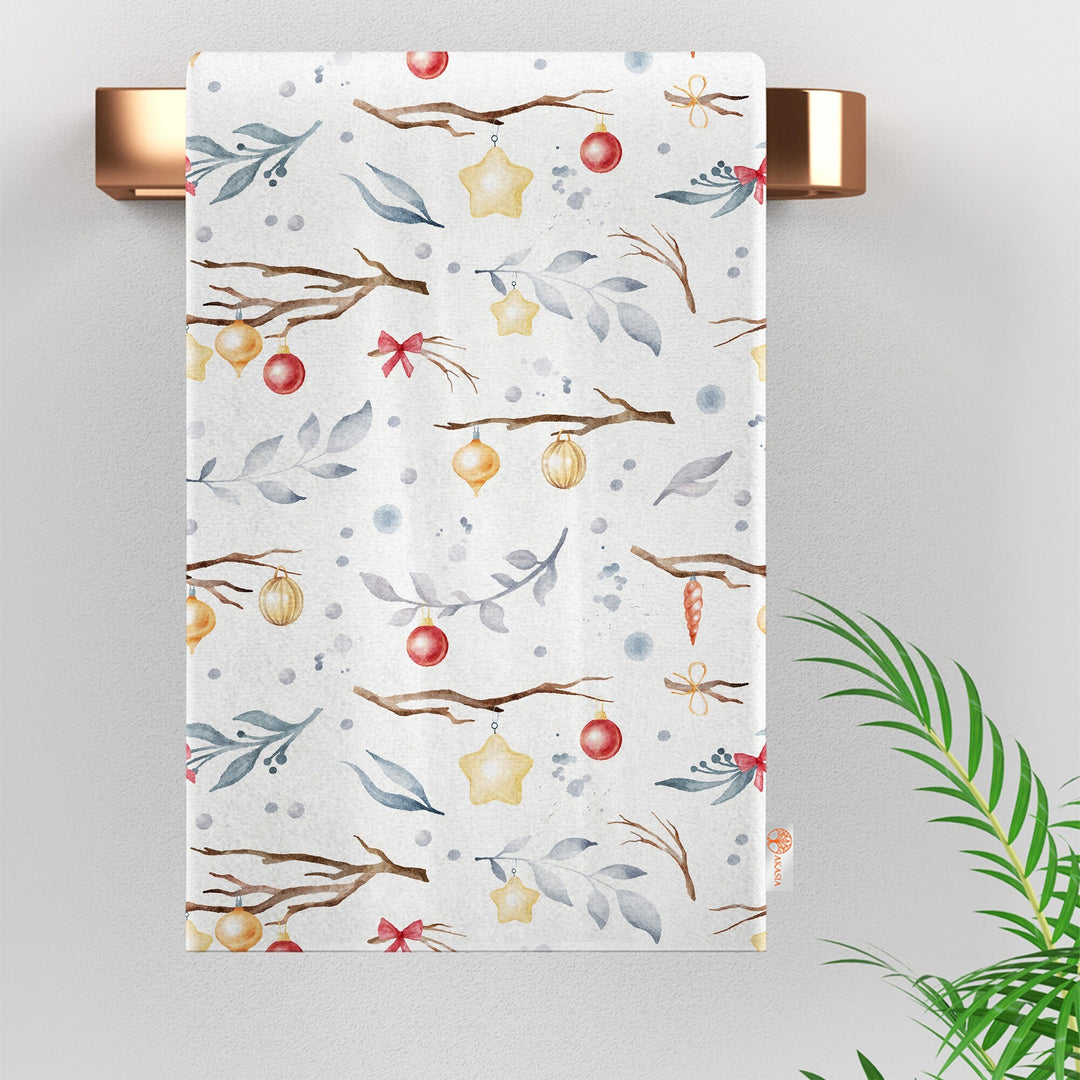 Seasonal Kitchen Towel|Snow Reusable Towel|Winter Dish Cloth|House Cleaning Cloth|Pine Cone Hand Towel|Penguin Tea Towel|Flower Dishcloth