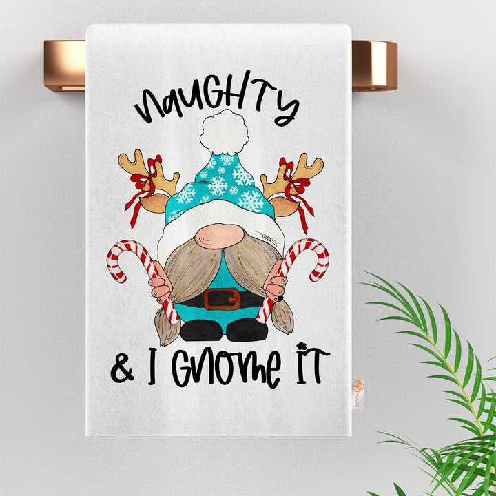 Gnome Dish Cloth|Reusable Dishcloth|Christmas Kitchen Towel|Merry Xmas Tea Towel|Xmas Hand Towel|Winter Cleaning Rag|Soft Hand Towel