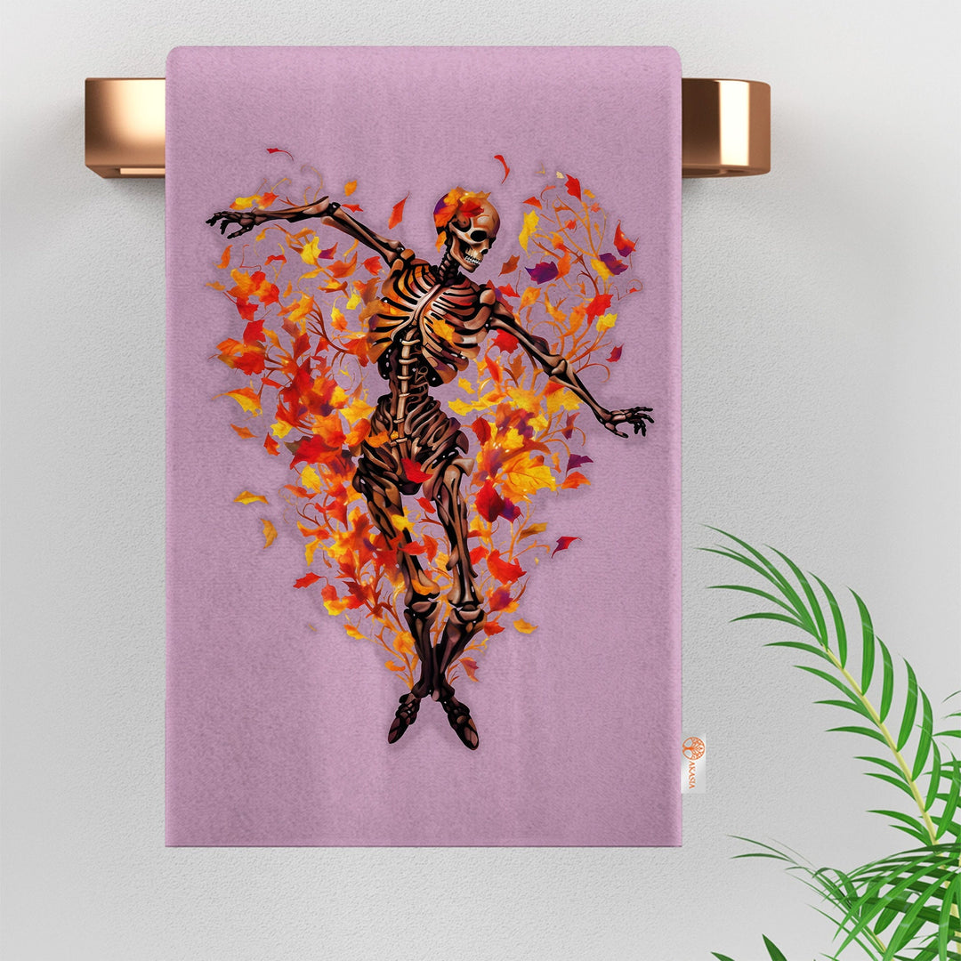 Fall Hand Towel|Leaf Dust Remover|Girl Kitchen Towel|Pumpkin Dish Cloth|Skeleton Dishcloth|Autumn Tea Towel|Fall Vibes Cleaning Cloth