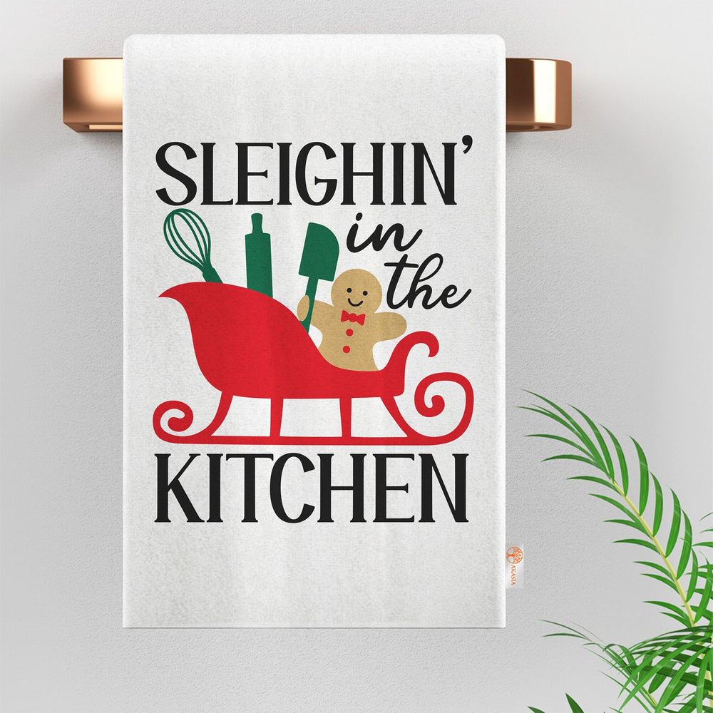 Christmas Kitchen Towel|Cozy Dishcloth|Decorative Dish Cloth|Farmhouse Tea Towel|Cooking Reusable Towel|Winter Hand Towel