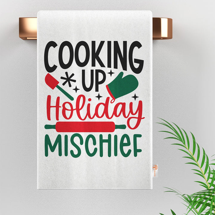 Christmas Kitchen Towel|Cozy Dishcloth|Decorative Dish Cloth|Farmhouse Tea Towel|Cooking Reusable Towel|Winter Hand Towel