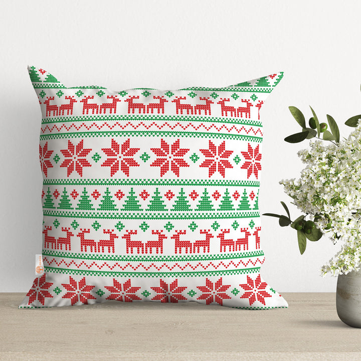 Winter Throw Pillowcase|Snowflake Decor|Xmas Deer Cushion Cover|Christmas Cushion Case|Decorative Outdoor Pillow Case|Plaid Pillow Cover