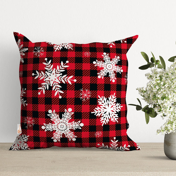 Winter Throw Pillowcase|Snowflake Decor|Xmas Deer Cushion Cover|Christmas Cushion Case|Decorative Outdoor Pillow Case|Plaid Pillow Cover