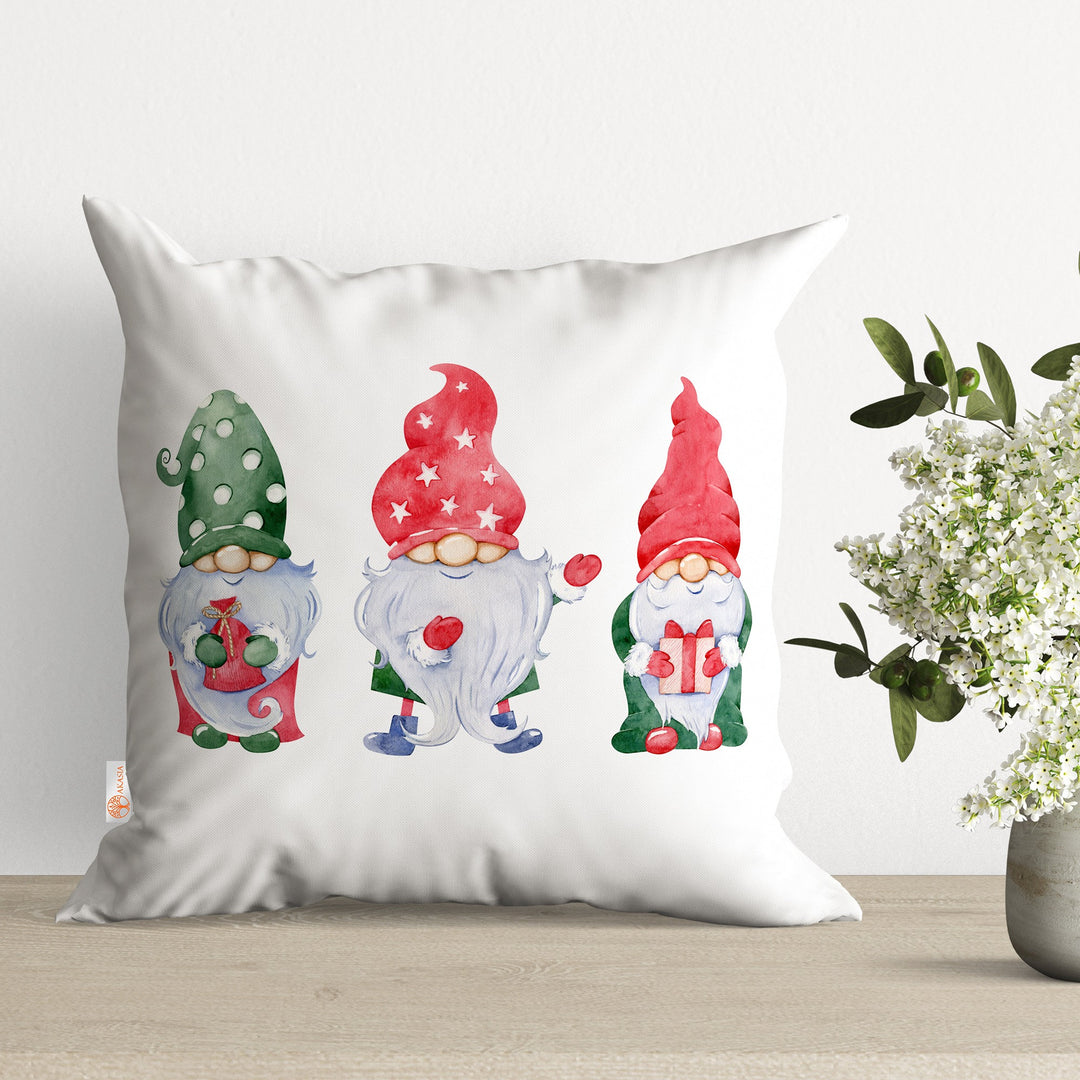 Dwarf Santa Cushion Case|Gnome Outdoor Pillow Case|Christmas Throw Pillowcase|Xmas Pillow Cover|Winter Sofa Decor|Pine Tree Cushion Cover