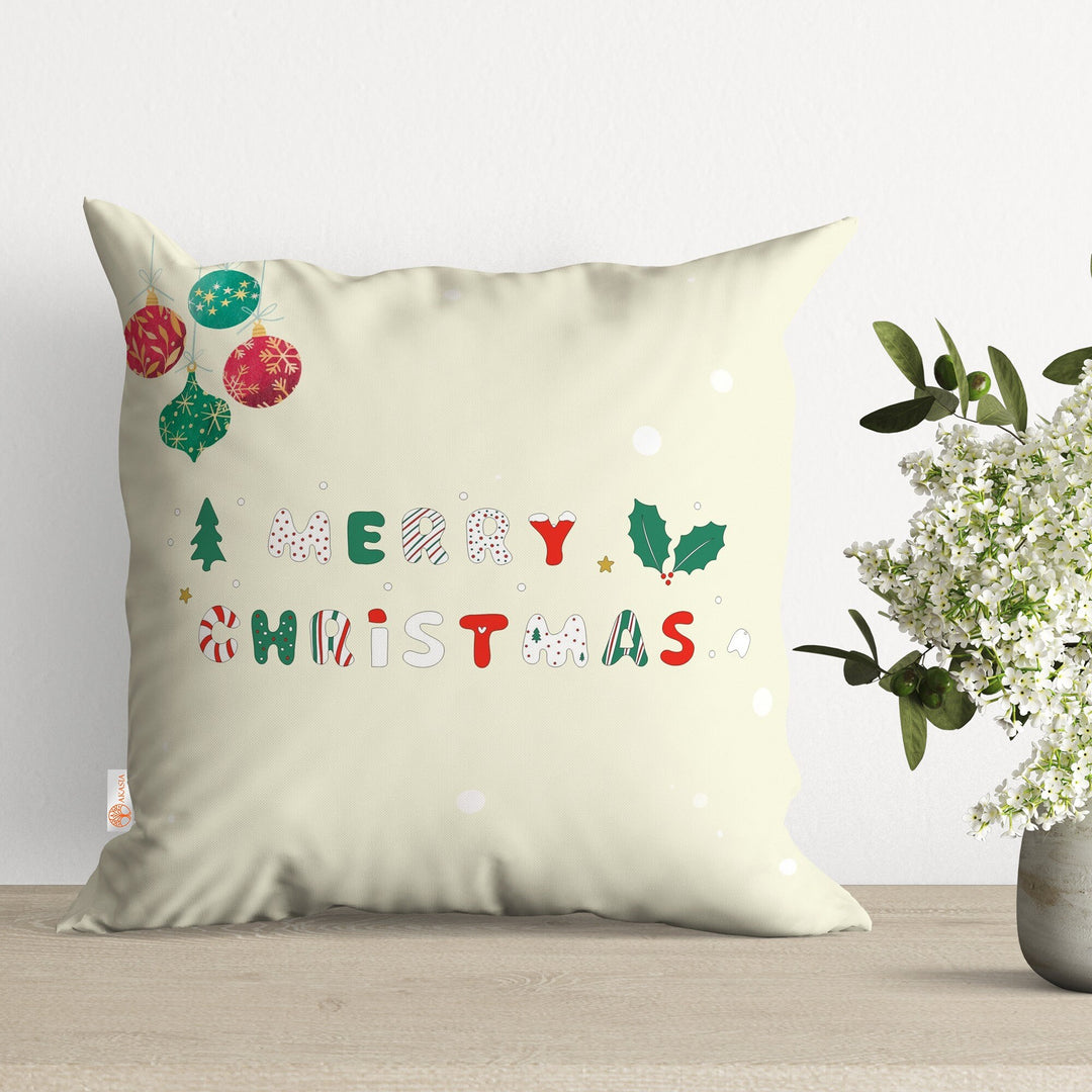 Merry Christmas Cushion Case|Xmas Cushion Cover|Decorative Outdoor Pillow Case|Santa Sleigh Home Decor|Winter Snowflake Throw Pillowcase