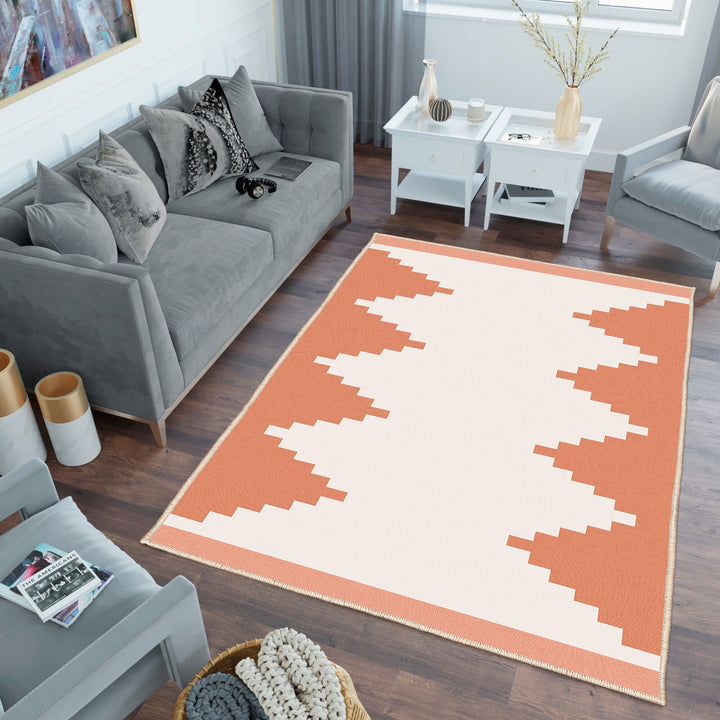 Geometric Area Rug|Multi-Purpose Rug|Decorative Pixel Art Area Rug|Modern Floor Covering|Non-Slip Carpet|Machine-Washable Area Rug