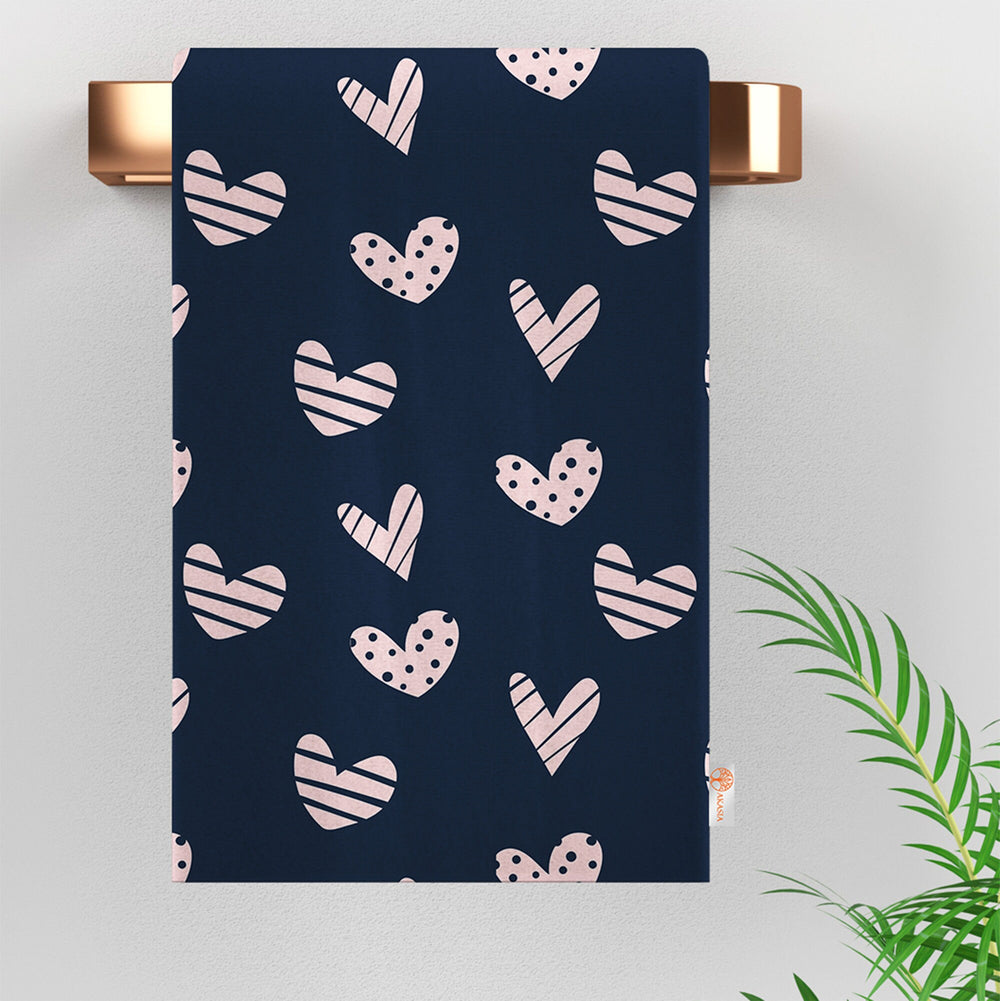 Love Themed Dishcloth|Decorative Hand Towel|Happy Valentine's Day Tea Towel|Heart Print Kitchen Cloth|Romantic Gift For V-Day Dish Cloth