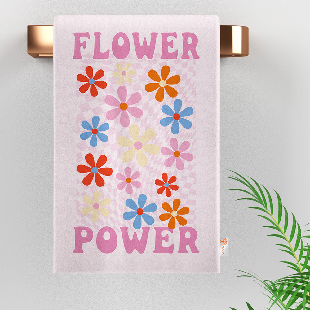 Valentine Hand Towel|Love Yourself Dish Cloth|Heart Print Dust Cloth|Flower Power Print Tea Towel|Daisy Print Kitchen Cloth|Love Themed Dish