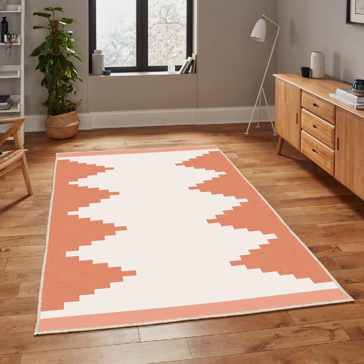 Geometric Area Rug|Multi-Purpose Rug|Decorative Pixel Art Area Rug|Modern Floor Covering|Non-Slip Carpet|Machine-Washable Area Rug