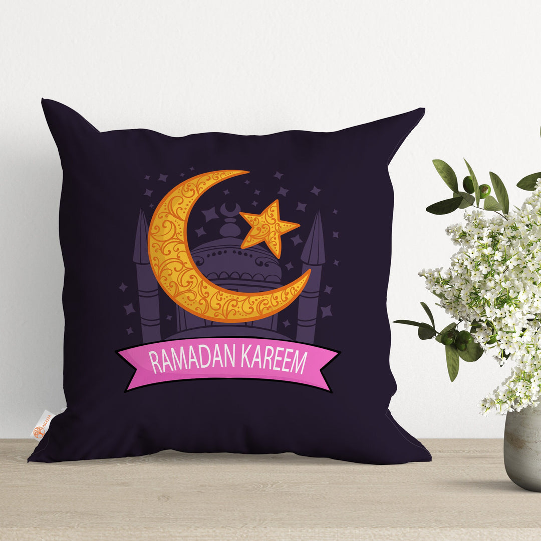 Ramadan Crescent Pillow Cover|Eid Mubarak Cushion Case|Islamic Home Accent|Sacred Nights Pillowcase|Fasting Radiance Throw Pillow Cover