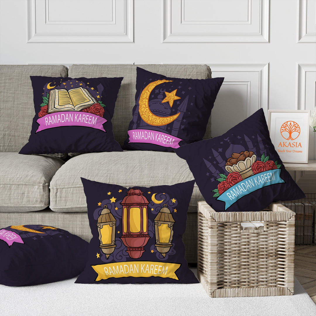 Ramadan Crescent Pillow Cover|Eid Mubarak Cushion Case|Islamic Home Accent|Sacred Nights Pillowcase|Fasting Radiance Throw Pillow Cover