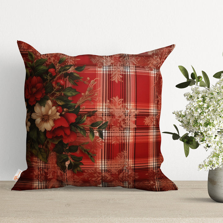 Floral Cushion Case|Outdoor Pillowcase|Summer Pillow Cover|Boho Cushion Cover|Housewarming Home Decor|Plaid Throw Pillow Case|Chic Decor