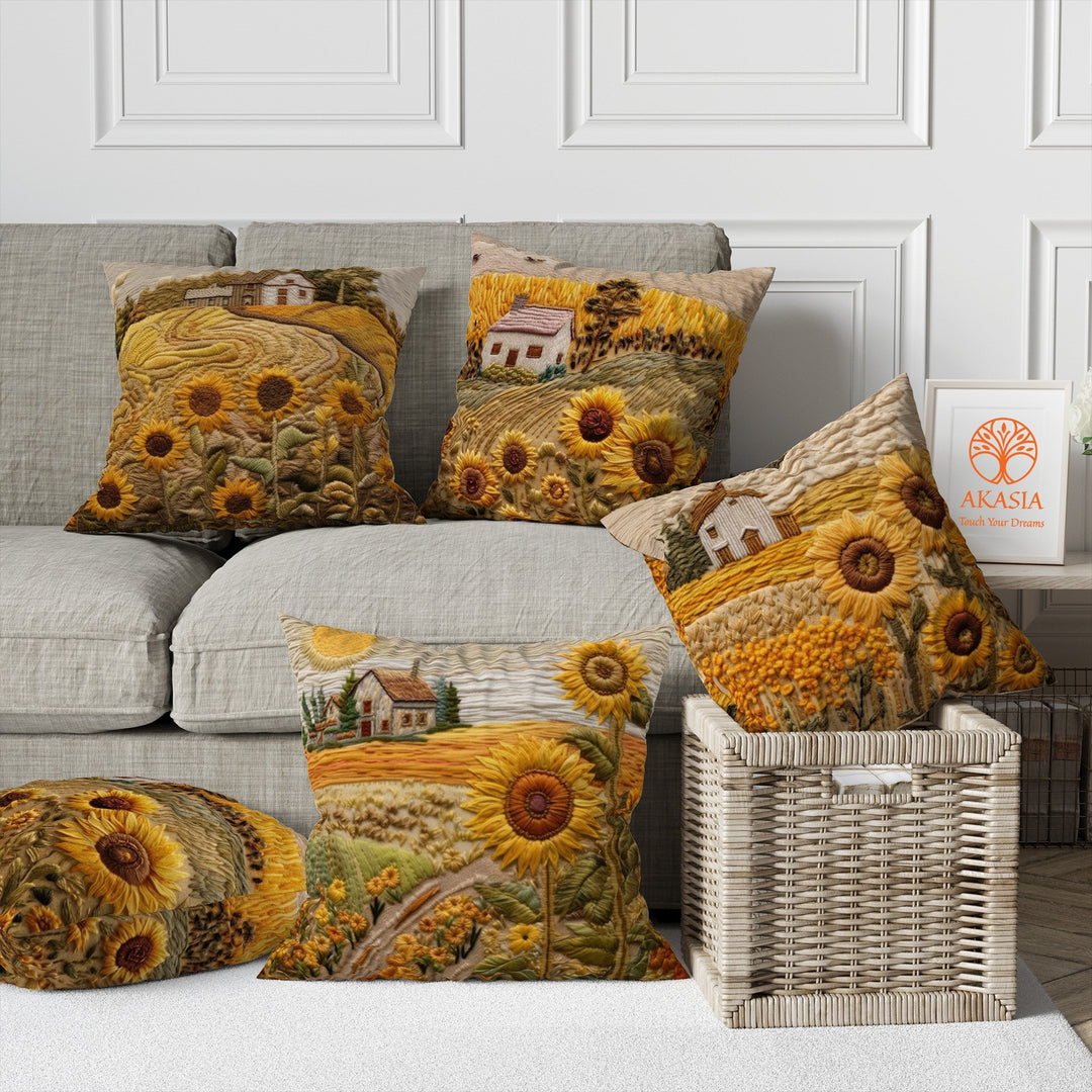 Sunflower Cushion Cover|Summer Throw Pillow Case|Housewarming Home Decor|Outdoor Pillowcase|Boho Cushion Case|Floral Pillow Cover