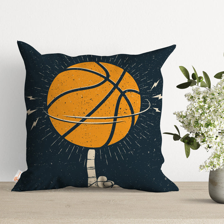 Basketball Print Pillow Case|Sport Theme Cushion Case|Ball Pillowcase|Decorative Pillow Cover|Gift for Basketball Players|Cozy Home Decor