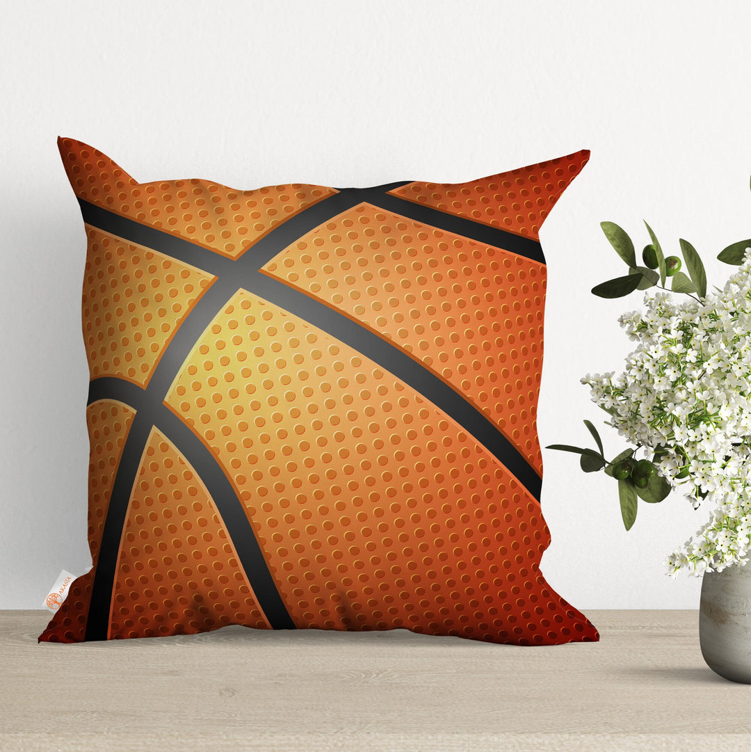 Basketball Print Pillow Case|Sport Theme Cushion Case|Ball Pillowcase|Decorative Pillow Cover|Gift for Basketball Players|Cozy Home Decor