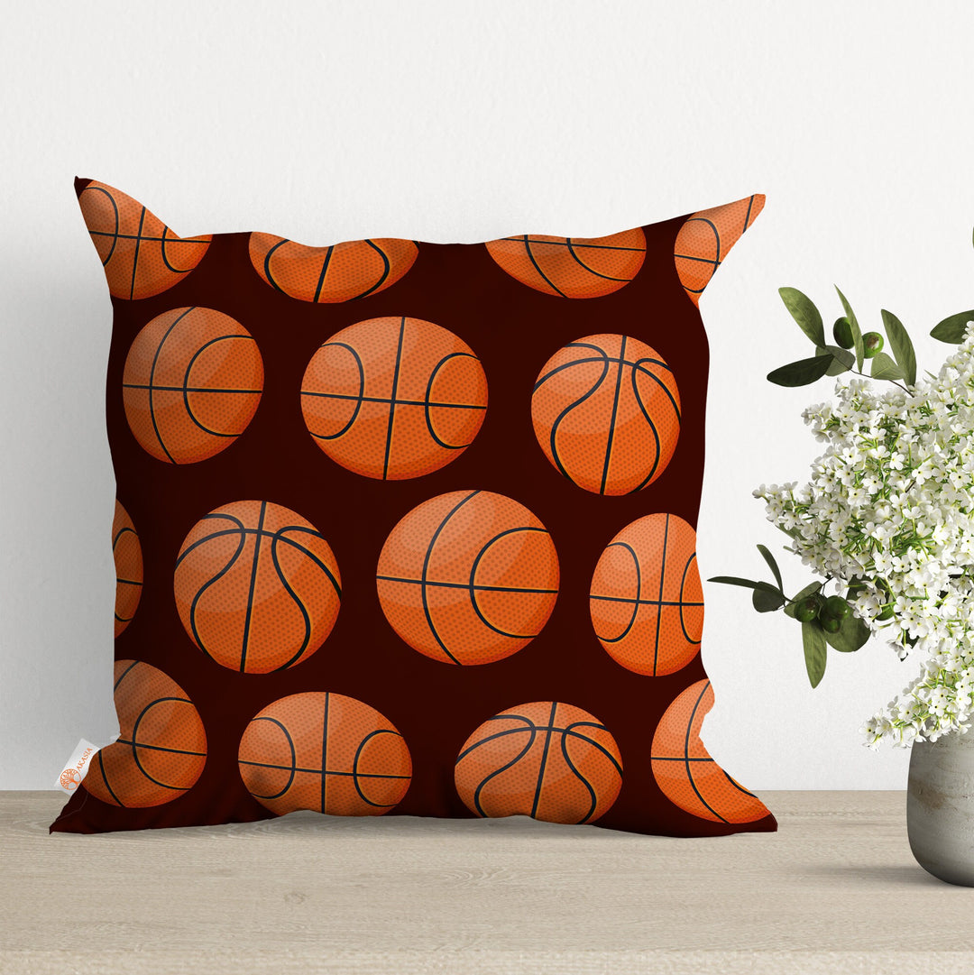 Basketball Print Pillow Case|Sport Theme Cushion Case|Ball Pillowcase|Decorative Pillow Cover|Gift for Basketball Players|Cozy Home Decor