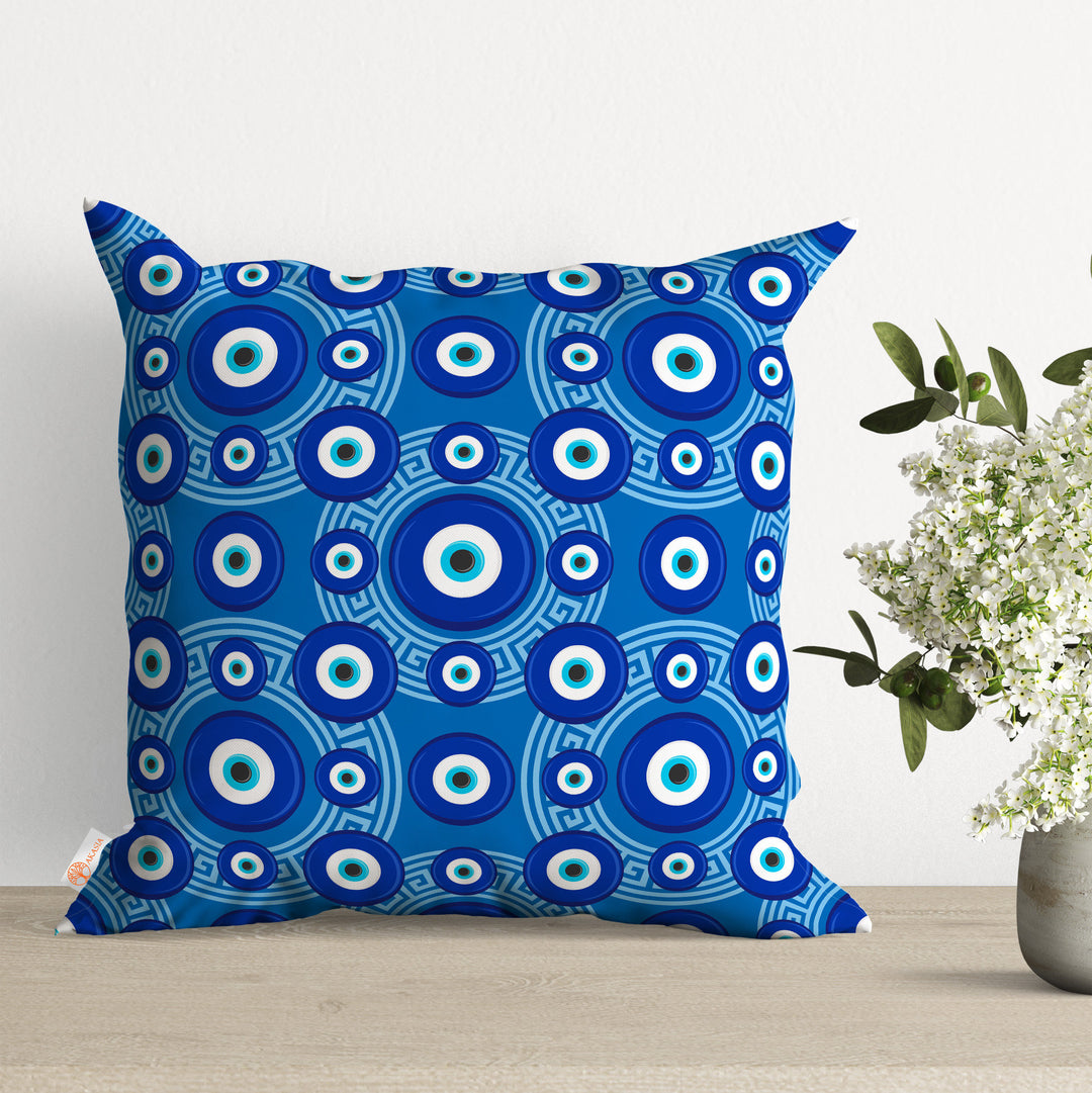 One Eye Cushion Case|Outdoor Cushion Cover|Turkish Greek Evil Eye Pillowcase|Good Luck Pillowtop|Geometric Home Decor|Cozy Throw Pillow Case