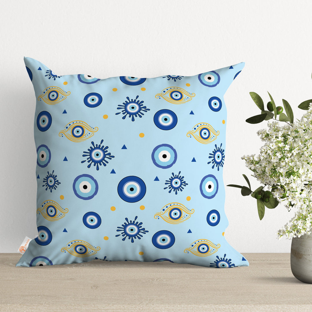 Evil Eye Cushion Case|One Eye Cushion Cover|Hand Of Fatima Throw Pillow Case|Love Print Pillowtop|Good Luck Home Decor|Hamsa Pillowcase