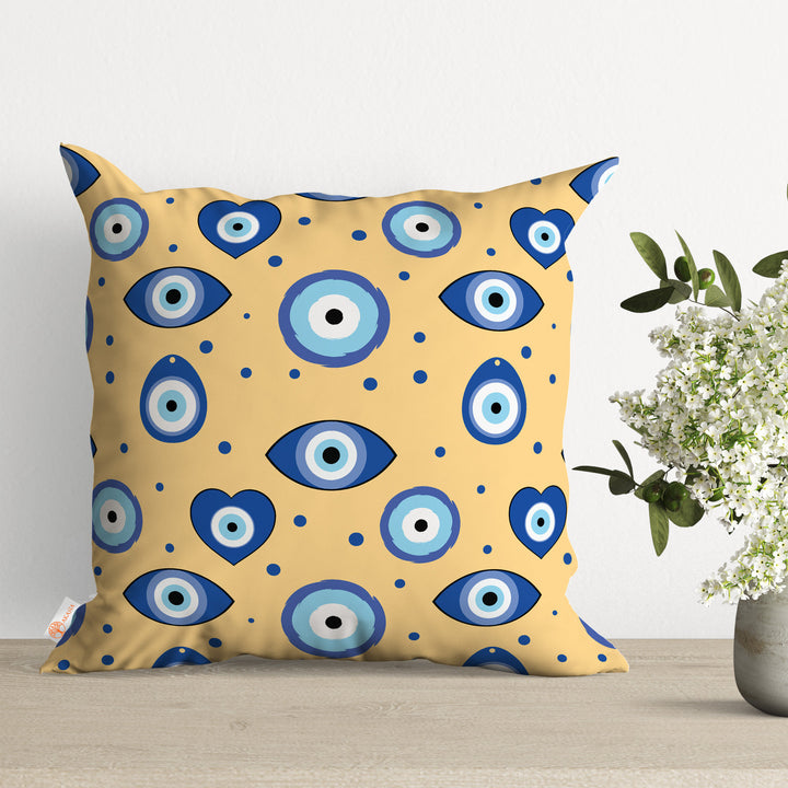 Good Luck Cushion Cover|Evil Eye Pillowcase|Cozy Home Decor|Decorative Throw Pillow Case|One Eye Pillowtop|Abstract Cushion Case