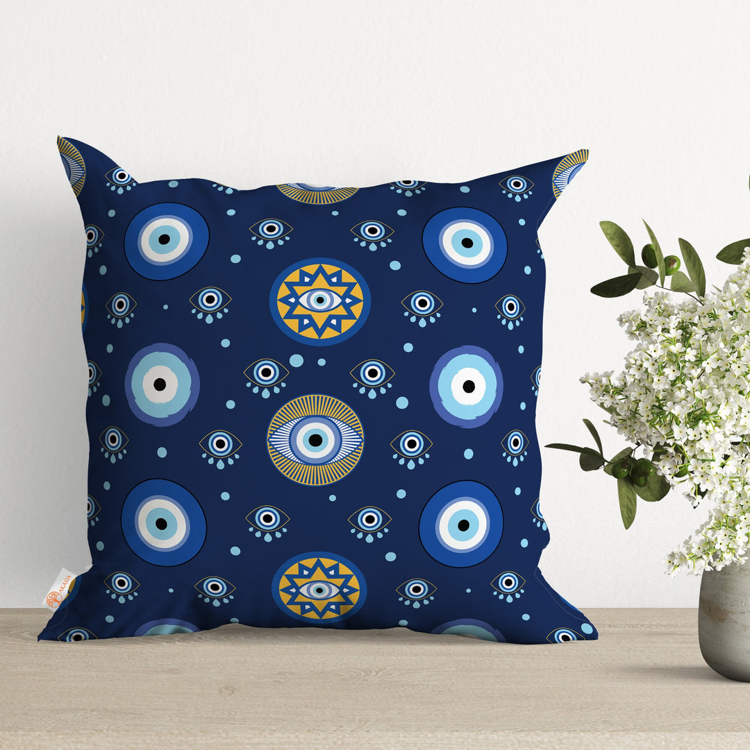 Good Luck Cushion Cover|Evil Eye Pillowcase|Cozy Home Decor|Decorative Throw Pillow Case|One Eye Pillowtop|Abstract Cushion Case