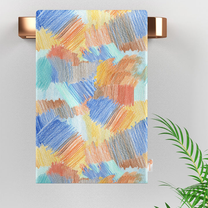 Abstract Tea Towel|Floral Orange Hand Towel|Boho Dish Cloth|Eco-Friendly Cozy Towel|Minimalist Dishcloth|Gift For Her|Soft Cleaning Cloth