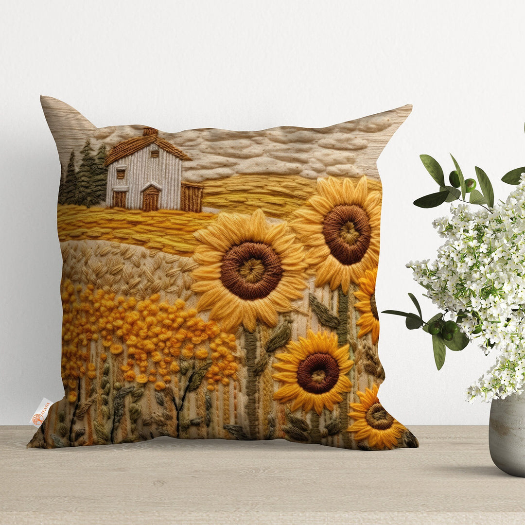 Sunflower Cushion Cover|Summer Throw Pillow Case|Housewarming Home Decor|Outdoor Pillowcase|Boho Cushion Case|Floral Pillow Cover