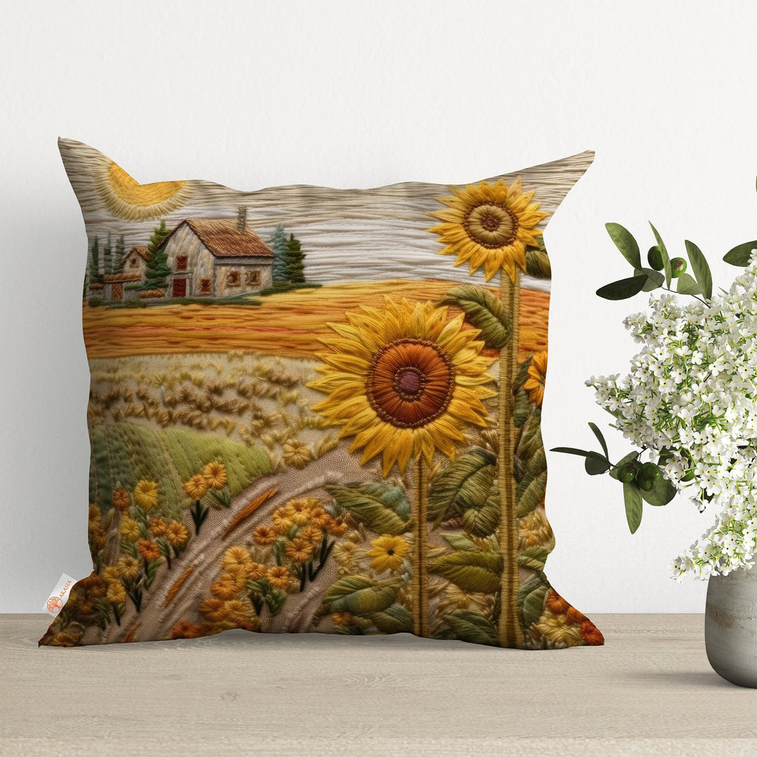 Sunflower Cushion Cover|Summer Throw Pillow Case|Housewarming Home Decor|Outdoor Pillowcase|Boho Cushion Case|Floral Pillow Cover