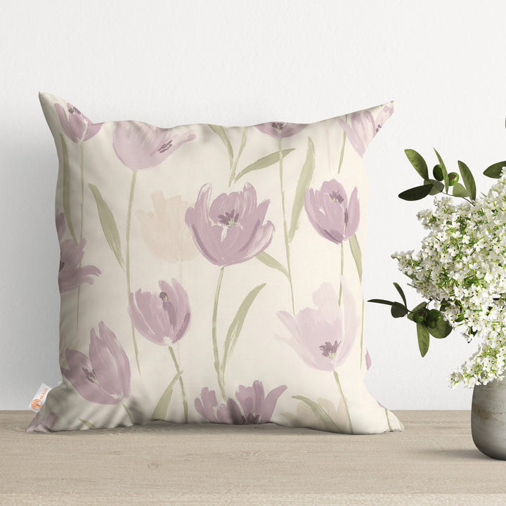 Pale Color Flowers Pillow Cover|Summer Trend Cushion Case|Floral Home Decor|Decorative Cushion Cover|Farmhouse Style Pillow Case