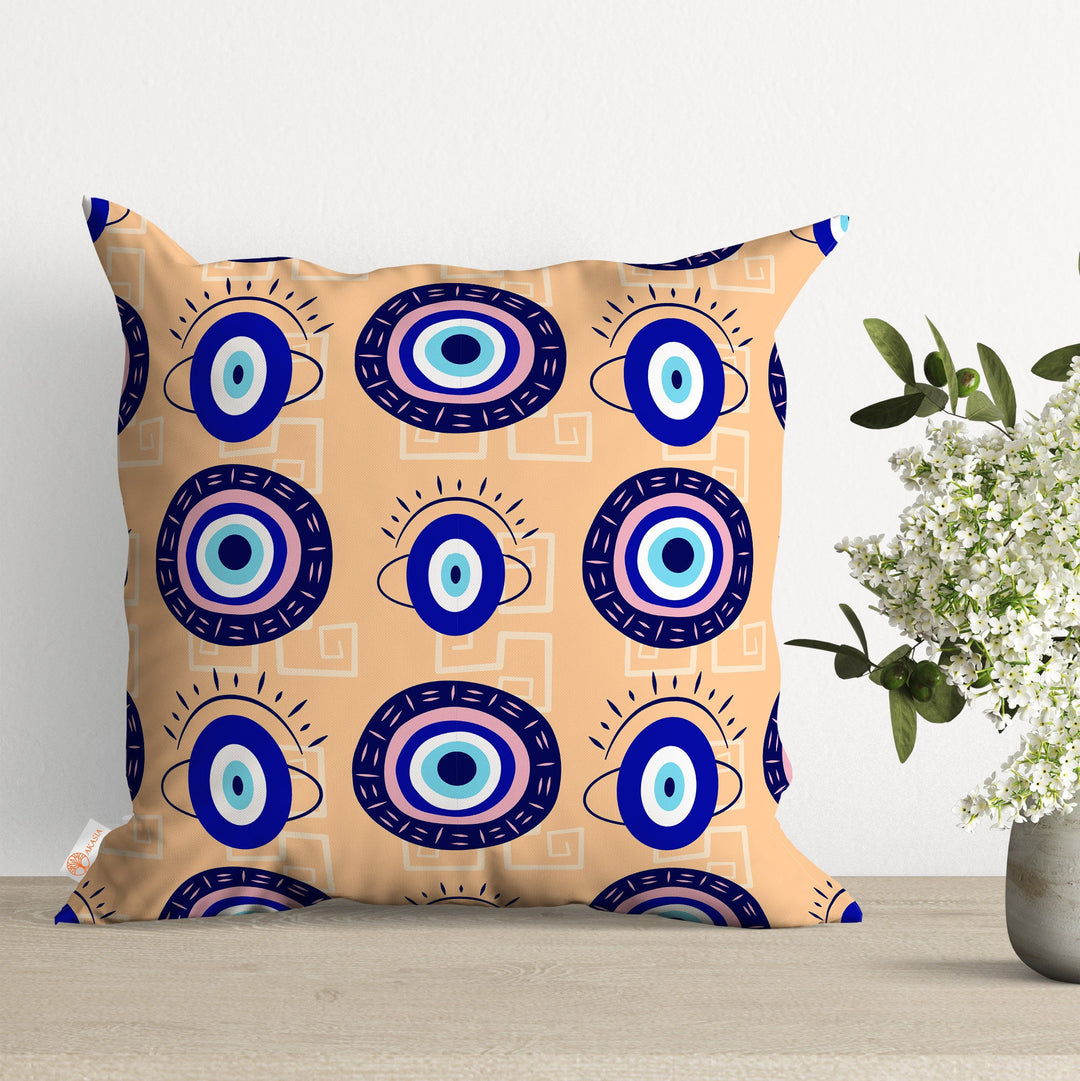 Evil Eye Pillowtop|Turkish Greek Evil Eye Cushion Case|Abstract Home Decor|Protection Amulet Throw Pillowcase|Nazar Boho Bedding Decor