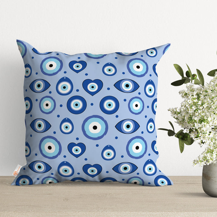 Evil Eye Cushion Case|One Eye Cushion Cover|Hand Of Fatima Throw Pillow Case|Love Print Pillowtop|Good Luck Home Decor|Hamsa Pillowcase