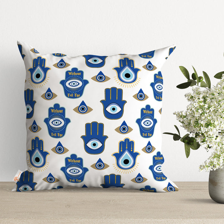 Evil Eye Cushion Case|One Eye Cushion Cover|Hand Of Fatima Throw Pillow Case|Love Print Pillowtop|Good Luck Home Decor|Hamsa Pillowcase