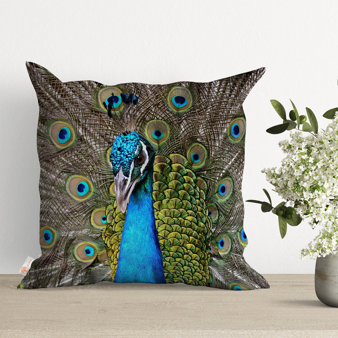 Peacock Pillow Cover|Animal Print Cushion Case|Housewarming Pillow Case|Farmhouse Pillowcase|Decorative Cushion Cover|Cozy Home Decor