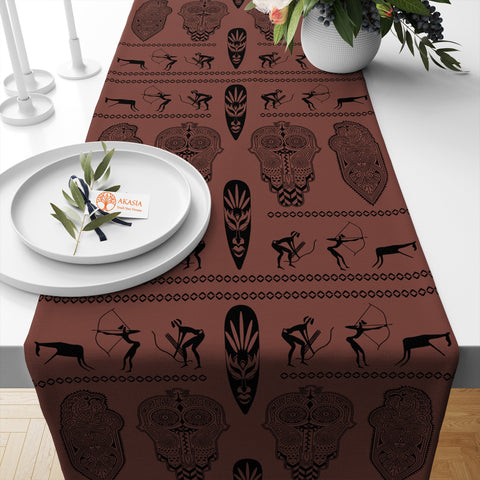 African Tribal Table Runner|Authentic African Table Decor|Traditional Afrocentric Decor|Ethnic Design Runner| Cultural Tablecloth