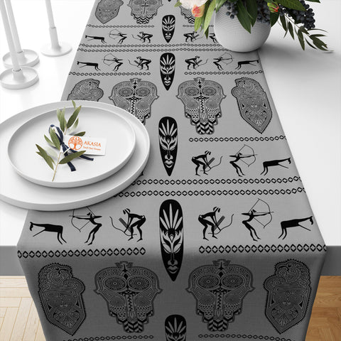 African Tribal Table Runner|Authentic African Table Decor|Traditional Afrocentric Decor|Ethnic Design Runner| Cultural Tablecloth
