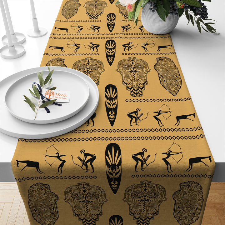 African Tribal Table Runner|Authentic African Table Decor|Traditional Afrocentric Decor|Ethnic Design Runner| Cultural Tablecloth