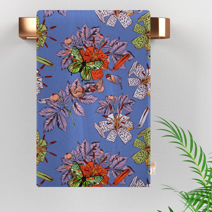 Butterfly Print Tea Towel|Summer Trend Dish Cloth|Boho Hand Towel|Decorative Cleaning Cloth|Colorful Kitchen Towel|Floral Dishcloth