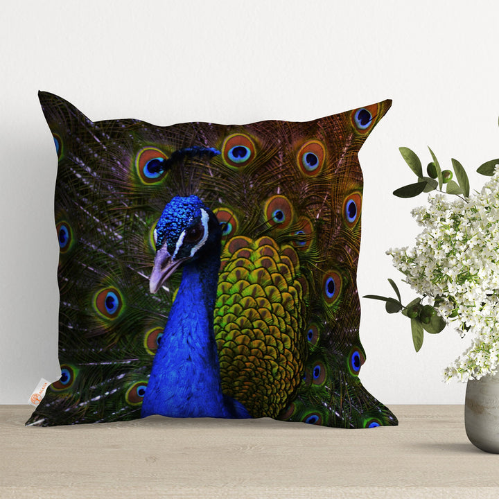 Peacock Pillow Cover|Animal Print Cushion Case|Housewarming Pillow Case|Farmhouse Pillowcase|Decorative Cushion Cover|Cozy Home Decor