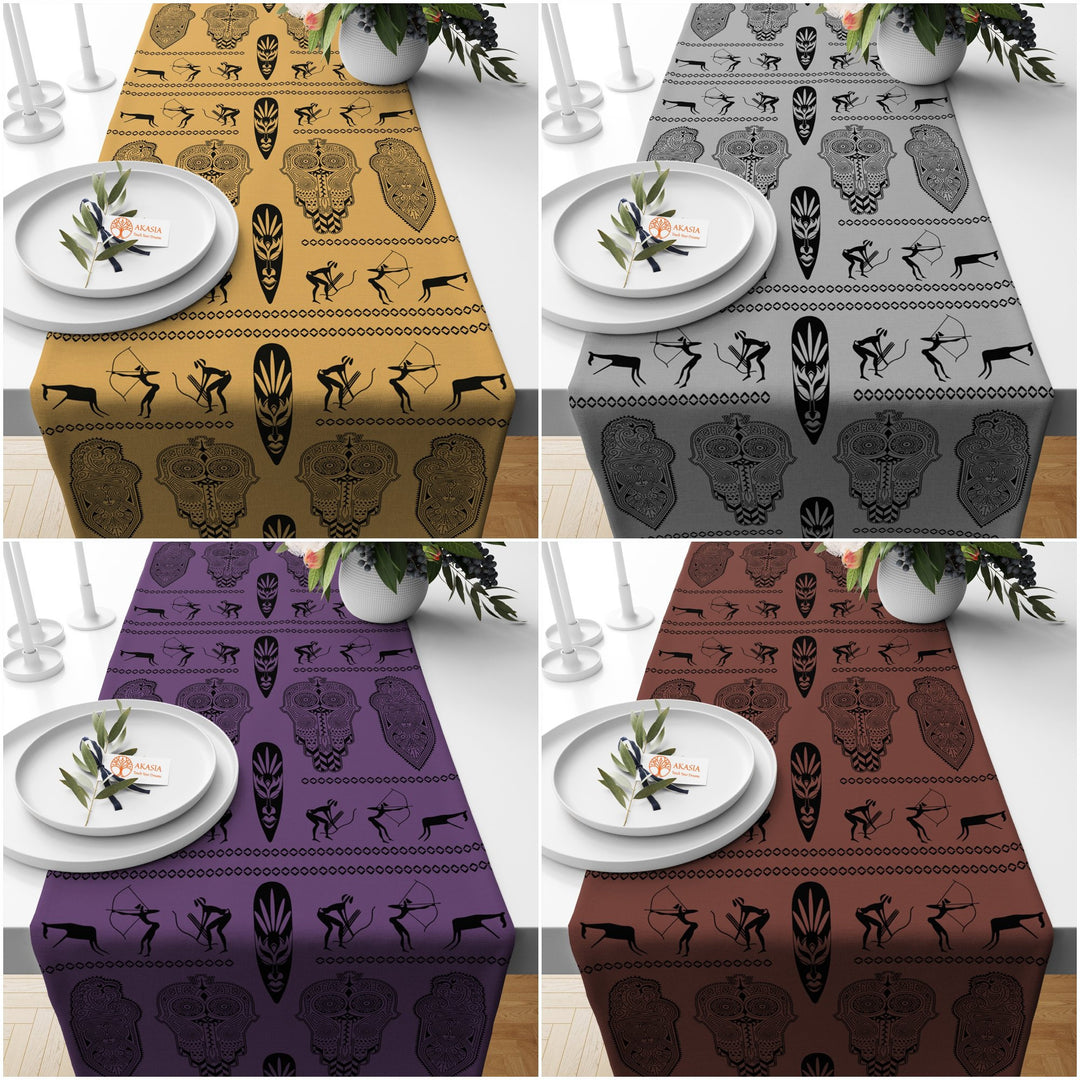 African Tribal Table Runner|Authentic African Table Decor|Traditional Afrocentric Decor|Ethnic Design Runner| Cultural Tablecloth