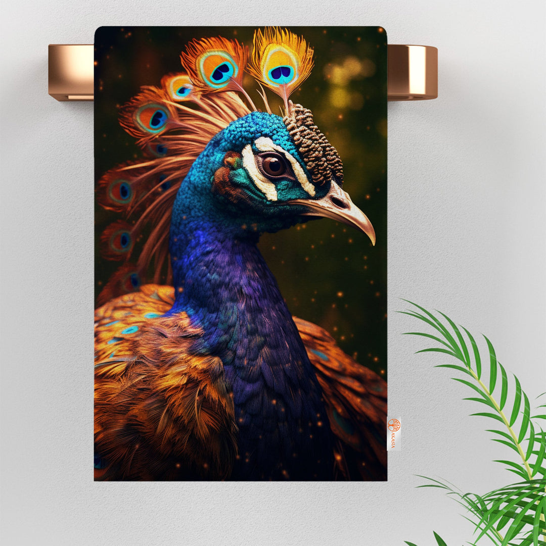 Vibrant Peacock Kitchen Towel|Floral Peacock Cleaning Cloth|Farmhouse Hand Towel|Animal Print Dish Cloth|Floral Tea Towel|Peacock Dishcloth