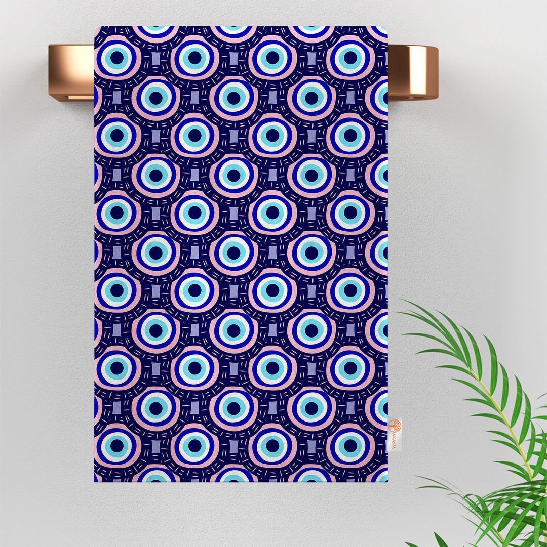 Nazar Print Dishcloth|Ethnic Cleaning Cloth|Boho Tea Towel|Good Luck Kitchen Towel|Turkish Greek Evil Eye Dish Cloth|Geometric Hand Towel