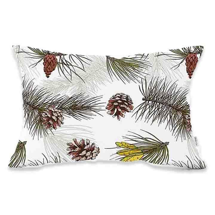 Pine Cone Pillow Cover|Winter Home Decor|Rectangle Winter Cushion Case|Housewarming Gift|Decorative Pine Tree Throw Pillow|Xmas Pillow Case - Akasia