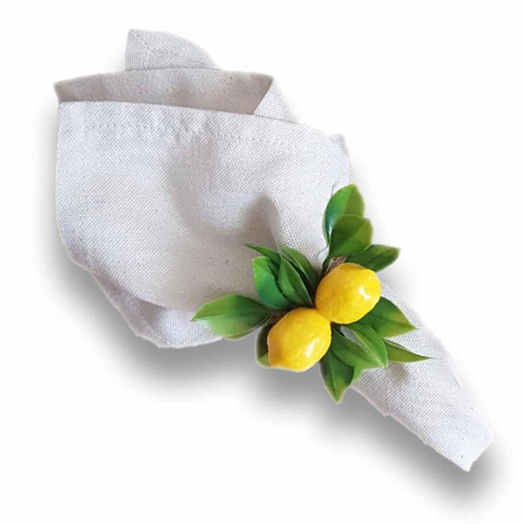 Faux Lemon Napkin Ring|Floral Lemon Napkin Holder|Farmhouse Table Decor|Summer Wedding Table decor|Table Centerpiece|Rustic Kitchen Decor - Akasia