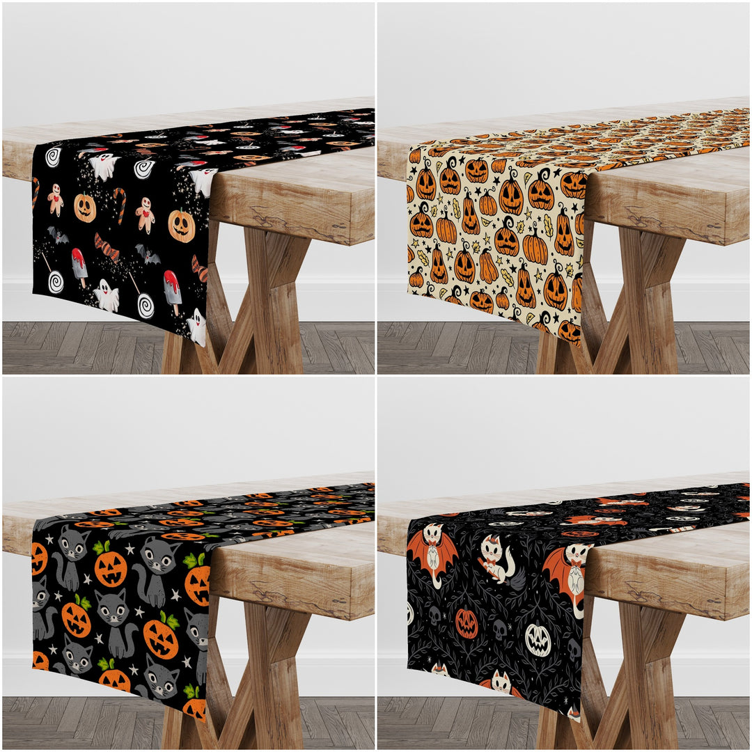 Scary Pumpkin Themed Table Runner UHD020 t