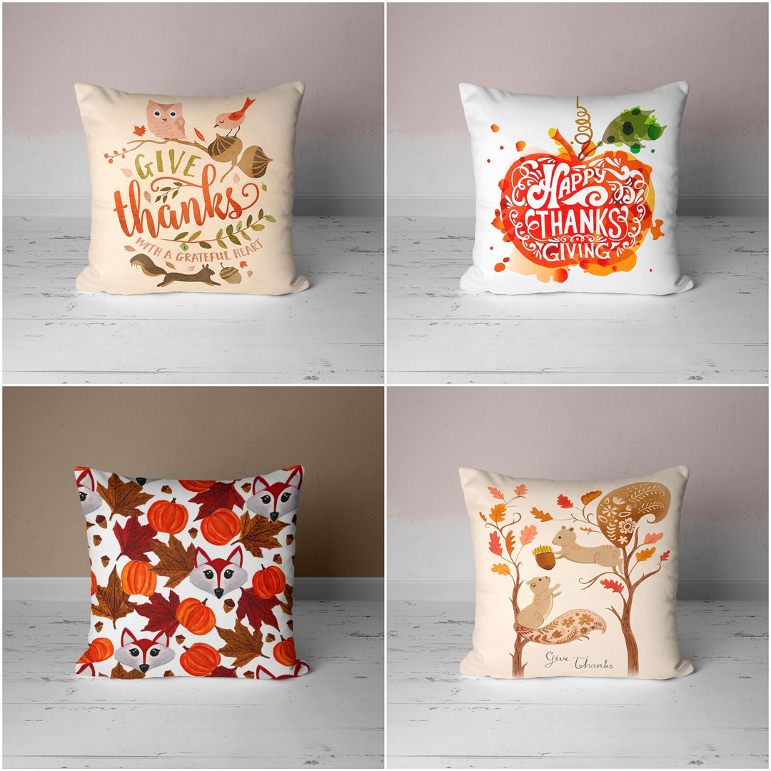 Autumn Cushion Case with Fox, Owl and Squirrel - UHD008 t