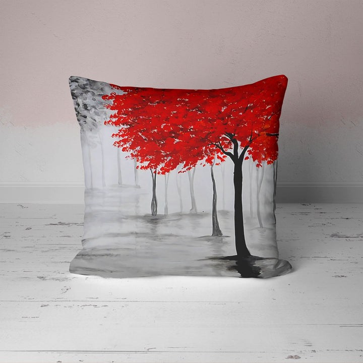 Autumn Tree Cushion Case with Red Leaves UHD016 t