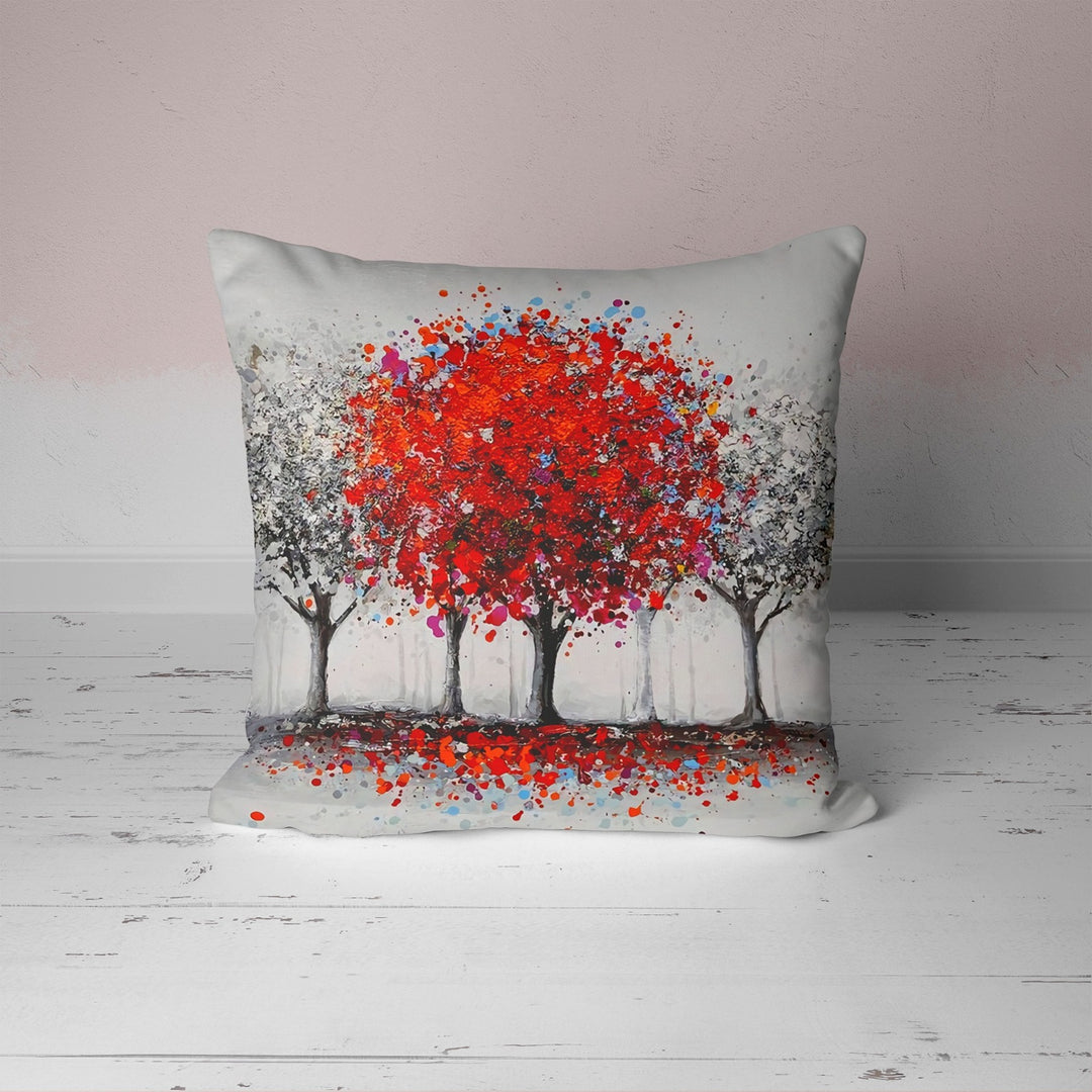 Autumn Tree Cushion Case with Red Leaves UHD016 t