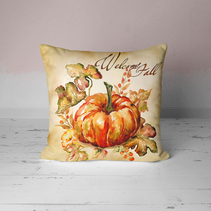 Fall Cushion Case Pumpkin and Leaves- UHD007 t